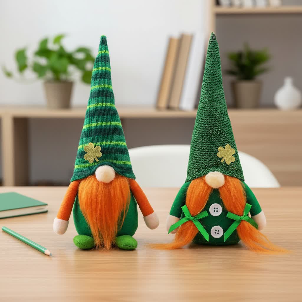 Ownkoti St. Patrick's Day Faceless Doll Ornaments  - Set (2 Boys & 2 Girls) - 4PCS - 2"W x 5"L x 8"H - image 0