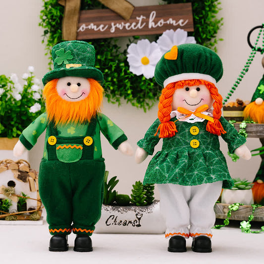 Ownkoti St. Patrick's Day Leprechaun Couple Dolls  - Set (2 Boys & 2 Girls) - 4PCS - 3"W x 3"L x 14"H - image 0