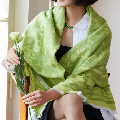 Ownkoti Green Artistic Botanical Tassel Throw Blanket - image 7