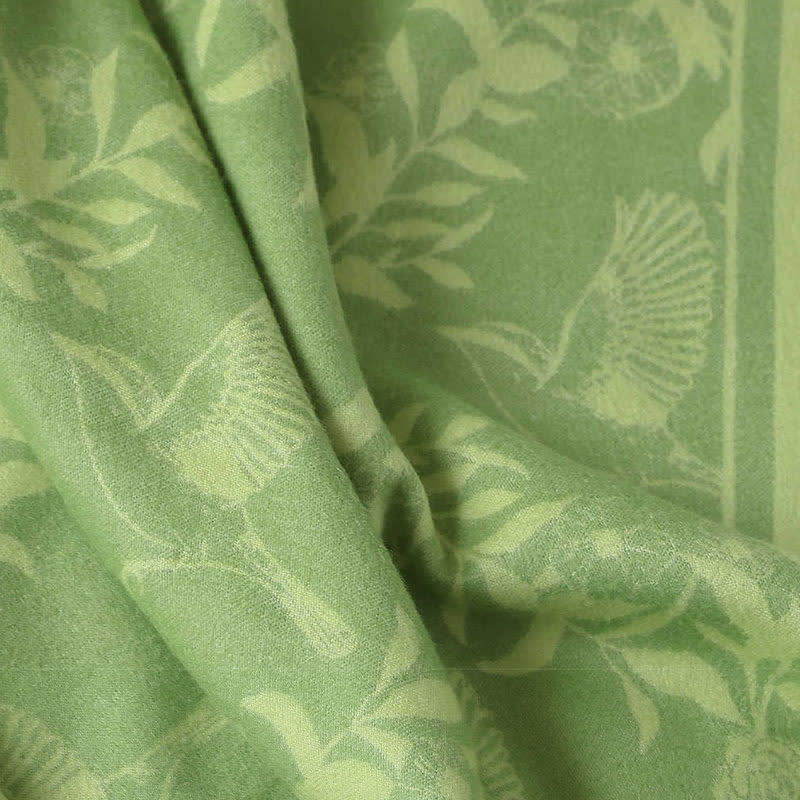 Ownkoti Green Artistic Botanical Tassel Throw Blanket - image 12