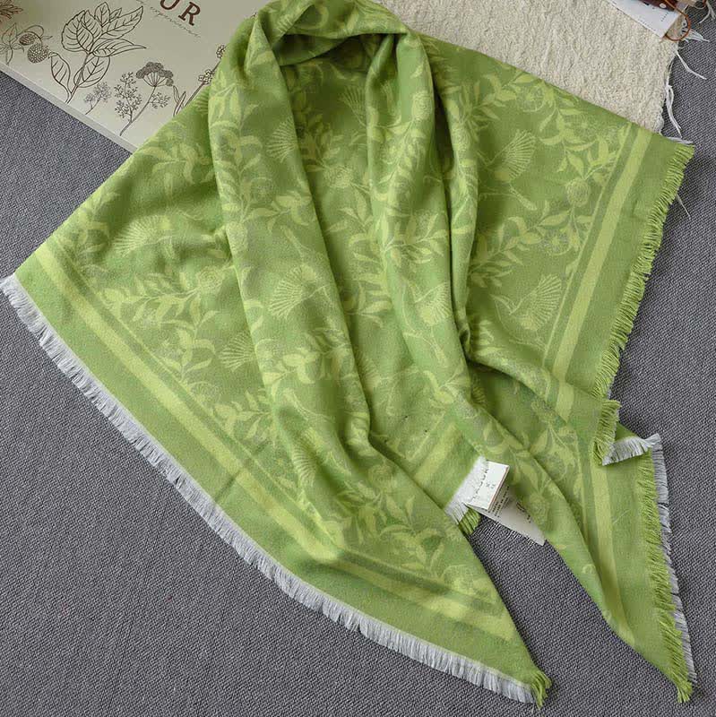 Ownkoti Green Artistic Botanical Tassel Throw Blanket - image 3