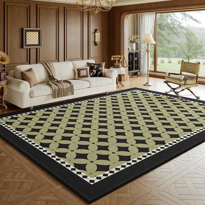 Ownkoti Green Geometric Diamond Area Rug - Black - 63"W × 90"L - image 4