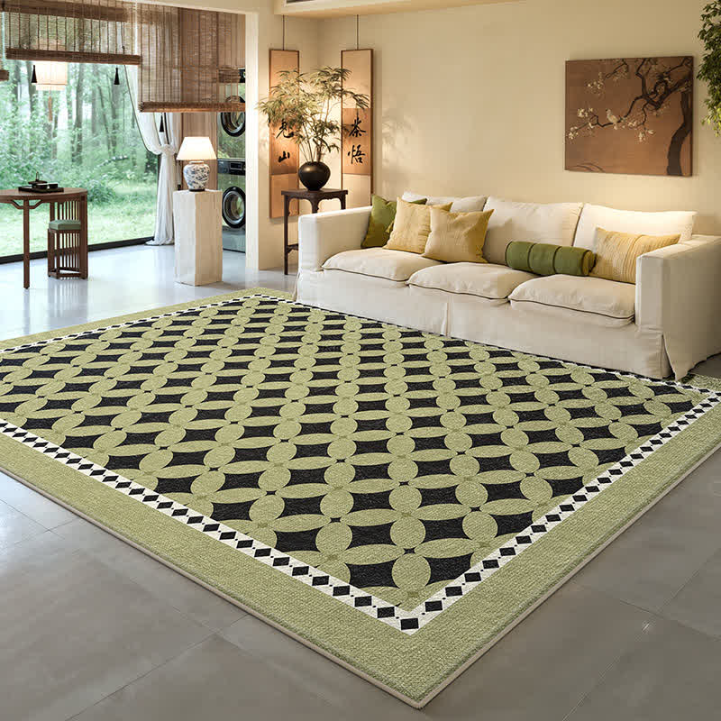 Ownkoti Green Geometric Diamond Area Rug - Green - 63"W × 90"L - image 0