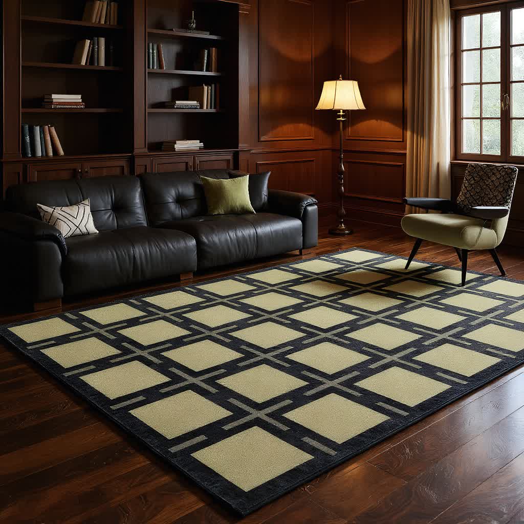 Ownkoti Retro Plaid Pattern Area Rug - image 1