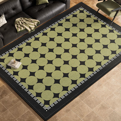 Ownkoti Green Circle & Line Area Rug - Black - 63"W × 90"L - image 3