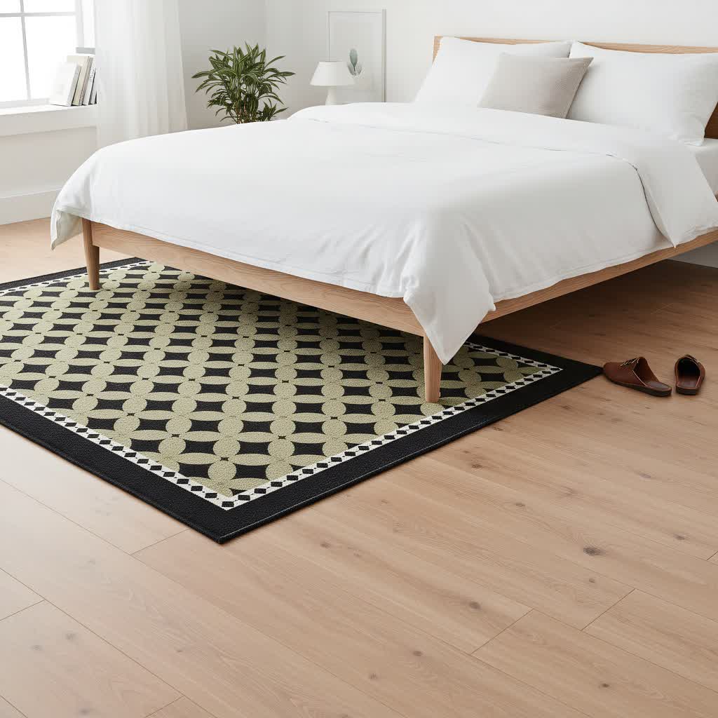 Ownkoti Green Geometric Diamond Area Rug - image 6