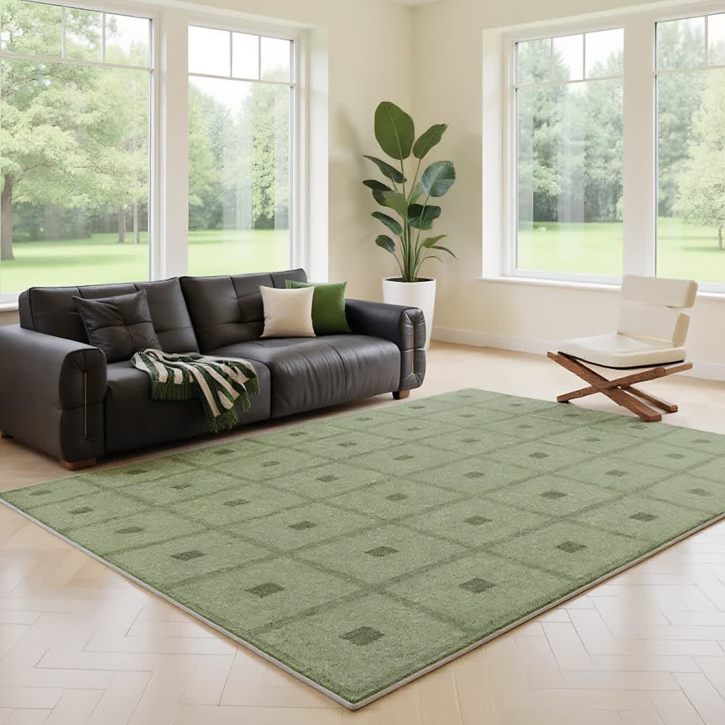 Ownkoti Modern Geometric Plaid Area Rug - image 1