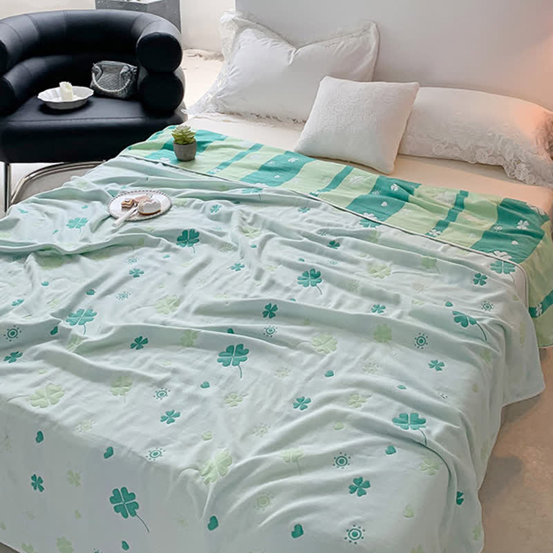 Ownkoti Four-Leaf Clover Cotton Gauze Blanket - image 1