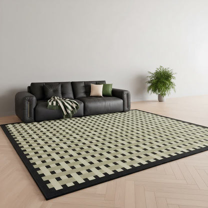 Ownkoti Green Line Plaid Area Rug - image 2