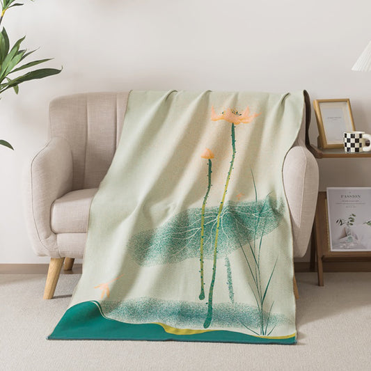 Ownkoti Traditional Lotus Floral Cotton Gauze Bath Towel - 35"W x 71"L - image 0