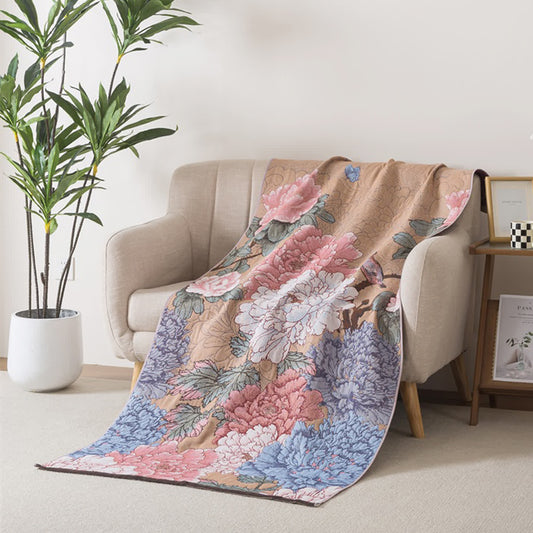 Ownkoti Luxurious Peony Cotton Gauze Bath Towel - 35"W x 71"L - image 0