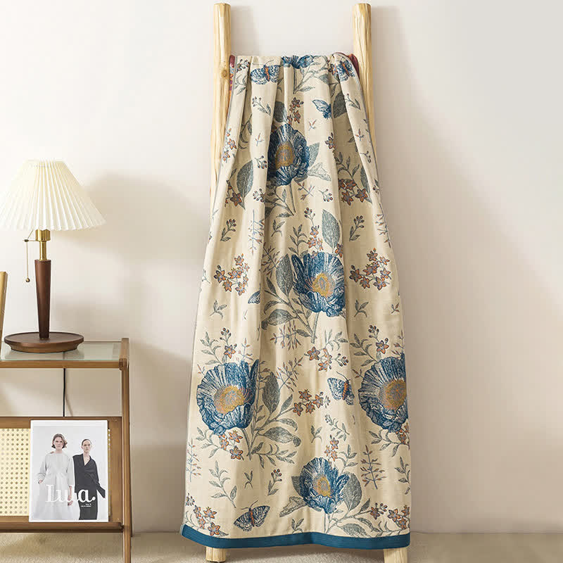 Ownkoti Floral & Butterfly Pure Cotton Gauze Bath Towel - image 2