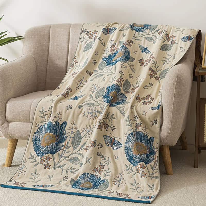 Ownkoti Floral & Butterfly Pure Cotton Gauze Bath Towel - image 1