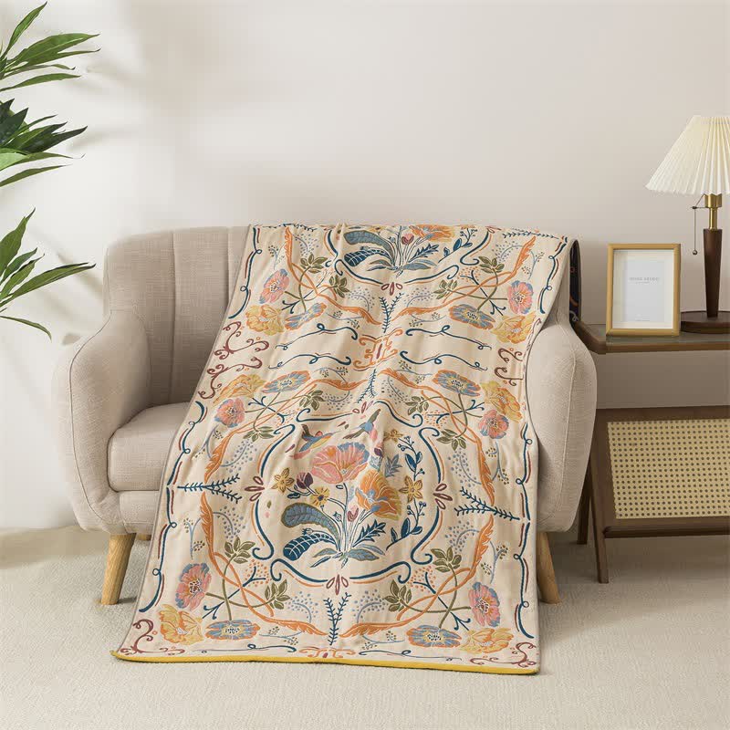 Ownkoti Country Floral Cotton Gauze Bath Towel - 35"W x 71"L - image 0