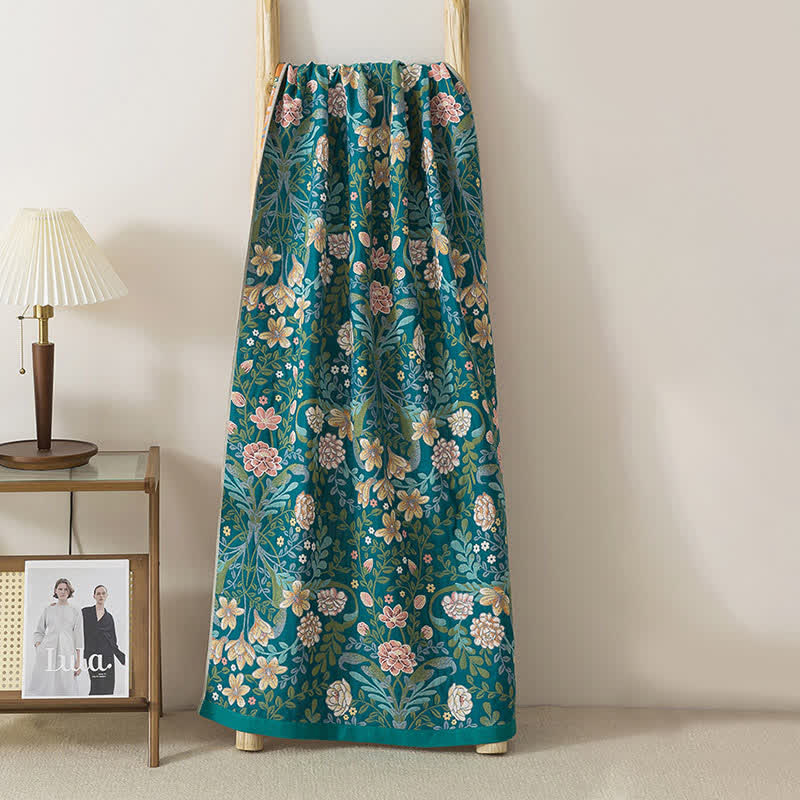 Ownkoti Botanical Floral & Leaf Cotton Gauze Bath Towel - image 2