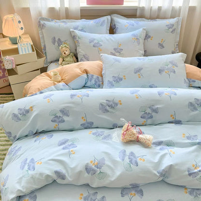 Ownkoti Blue Ginkgo Leaf Pure Cotton Bedding - image 1