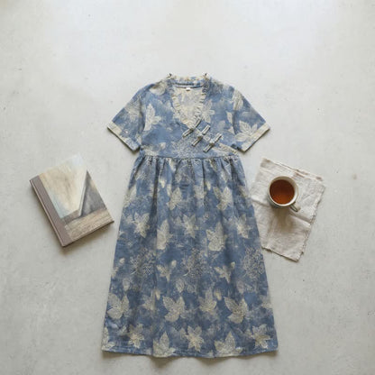 Ownkoti Oriental-Inspired Leaf Cotton Nightgown - image 3