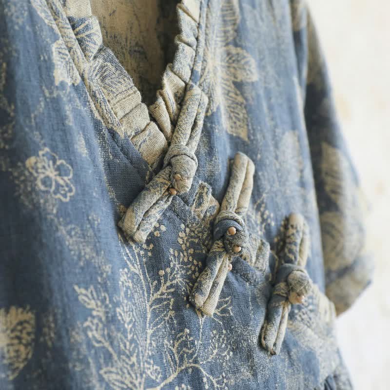 Ownkoti Oriental-Inspired Leaf Cotton Nightgown - image 4