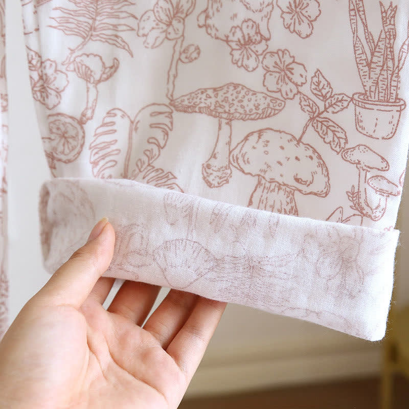 Ownkoti Jungle Mushroom & Bunny Cotton Gauze Pajamas - image 6
