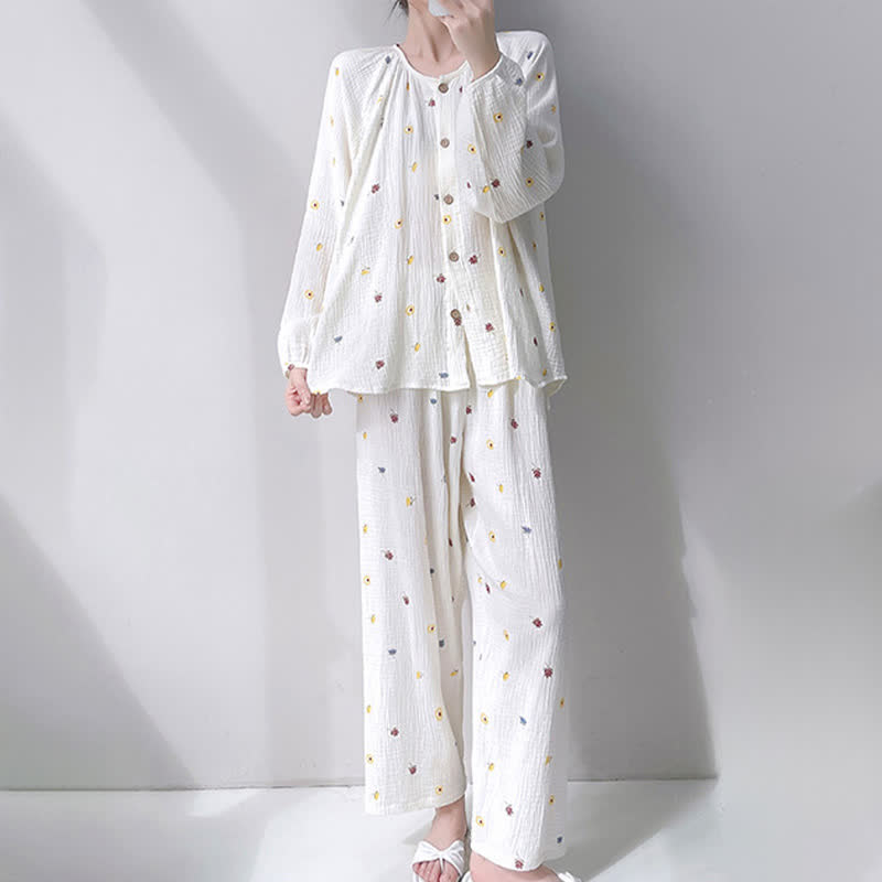 Ownkoti Ditsy Floral Double Gauze Cotton Loungewear Set - image 1