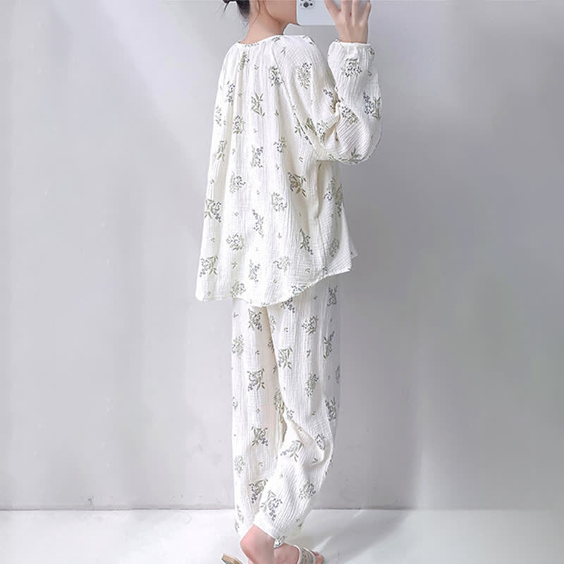 Ownkoti Leaf Double Gauze Cotton Loungewear Set - image 3