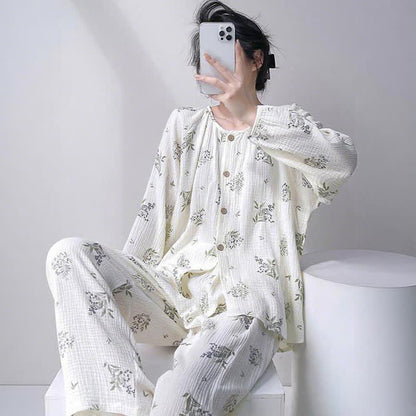Ownkoti Leaf Double Gauze Cotton Loungewear Set - image 2