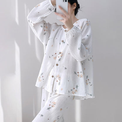 Ownkoti Rustic Floral Double Gauze Cotton Pajamas - image 2
