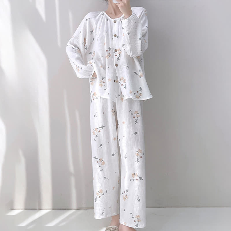 Ownkoti Rustic Floral Double Gauze Cotton Pajamas - image 1