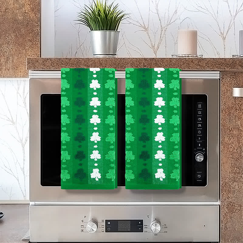 Ownkoti Four-Leaf Clover Inspired Cotton Hand Towel(2PCS) - image 1