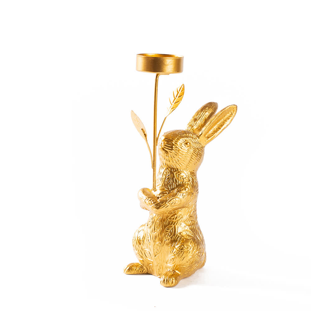 Ownkoti Easter Golden Bunny Candle Holder Decor - image 4