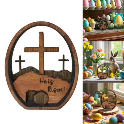 Ownkoti Empty Tomb Easter Wood Egg Decor - image 4