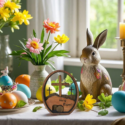 Ownkoti Empty Tomb Easter Wood Egg Decor - image 1