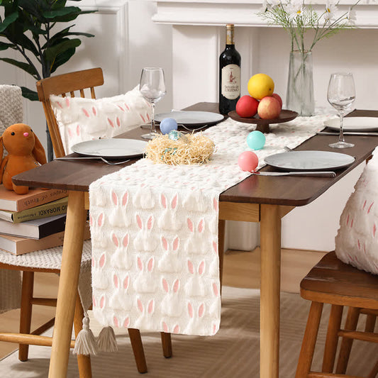 Ownkoti Easter Bunny Head Pattern Table Runner - 13"W x 108"L - image 0