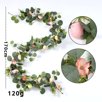 Ownkoti Easter Egg Pink Flower Eucalyptus Garland - image 4