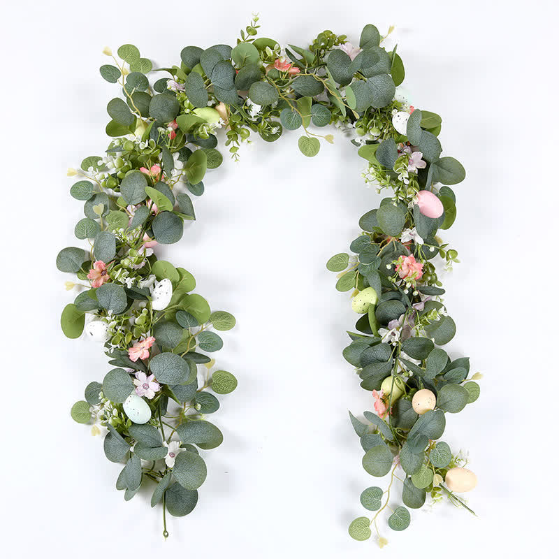 Ownkoti Easter Egg Pink Flower Eucalyptus Garland - image 6