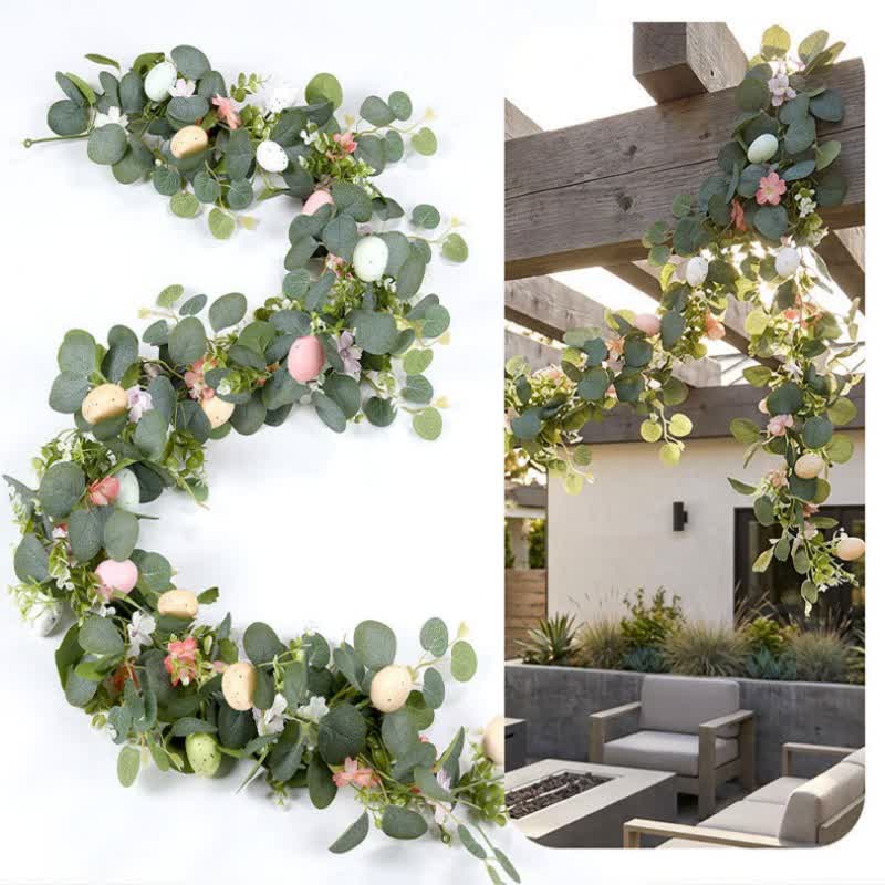 Ownkoti Easter Egg Pink Flower Eucalyptus Garland - image 2