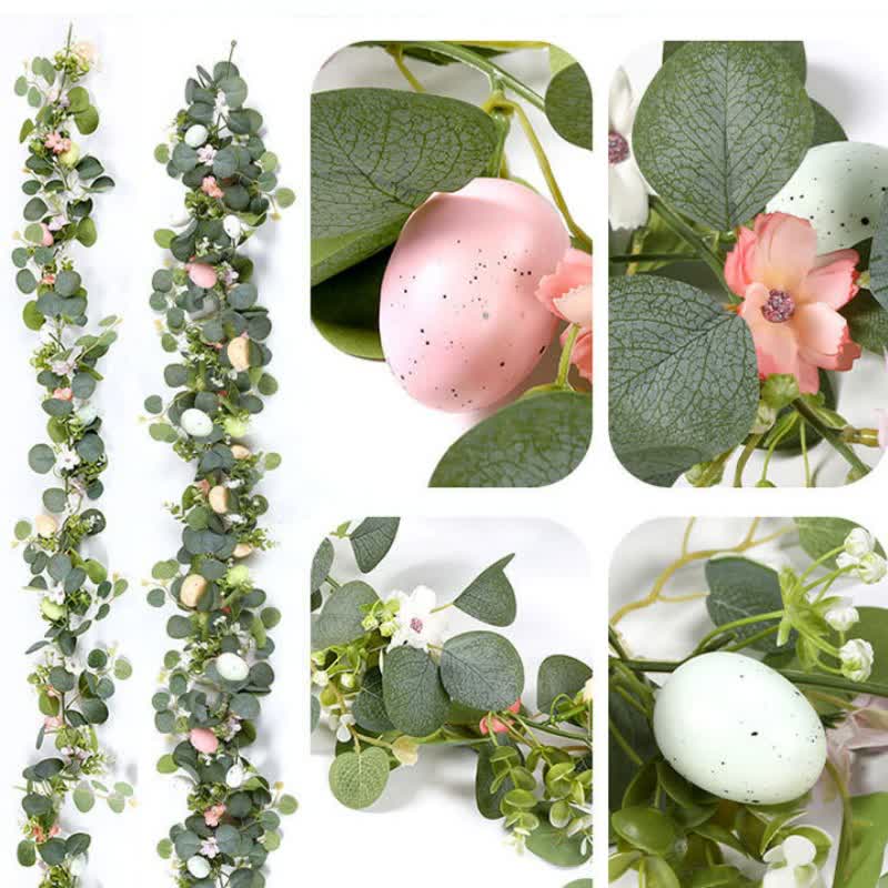 Ownkoti Easter Egg Pink Flower Eucalyptus Garland - image 3