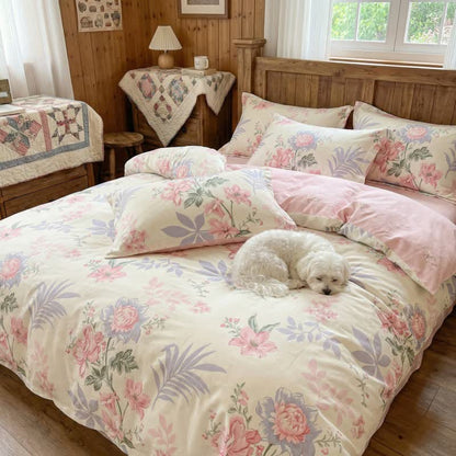 Ownkoti Pastoral Floral & Leaf Cotton Bedding Set(4PCS) - image 2