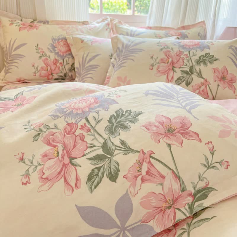 Ownkoti Pastoral Floral & Leaf Cotton Bedding Set(4PCS) - image 4