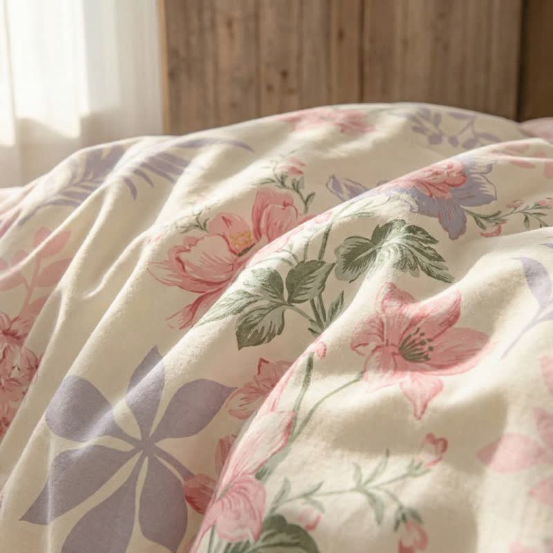 Ownkoti Pastoral Floral & Leaf Cotton Bedding Set(4PCS) - image 5