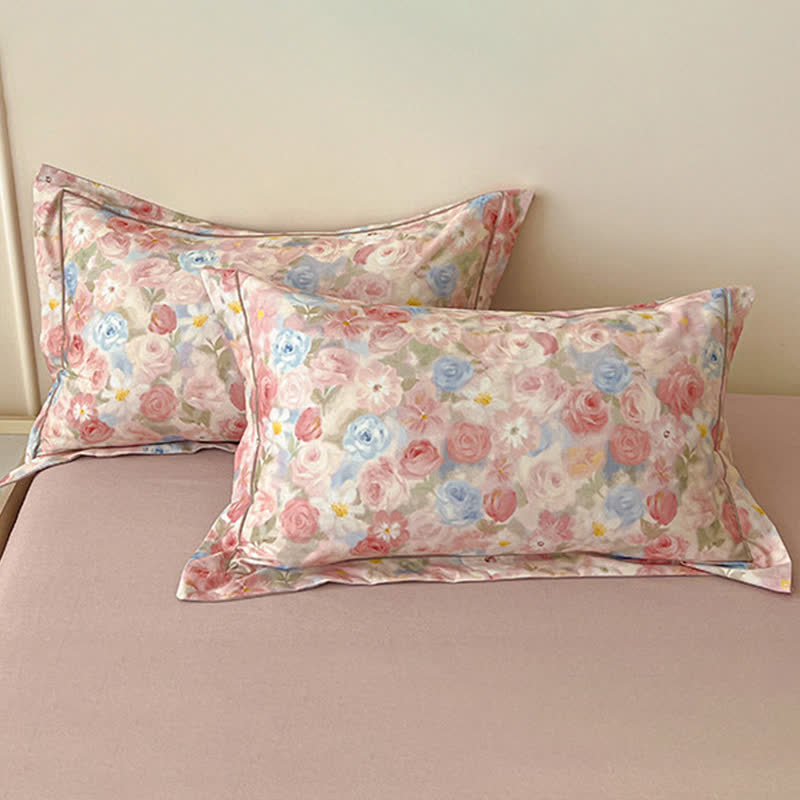 Ownkoti Dreamy Pink Rose Cotton Brushed Bedding Set(4PCS) - image 6