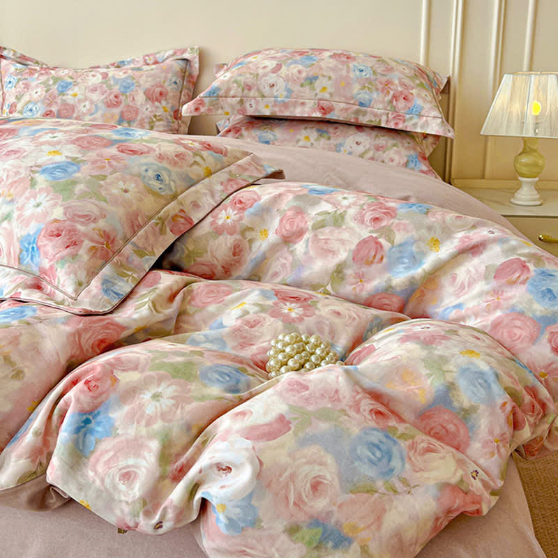 Ownkoti Dreamy Pink Rose Cotton Brushed Bedding Set(4PCS) - image 5