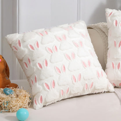 Ownkoti Pink Ear Easter Bunny Pillow Cover - image 2