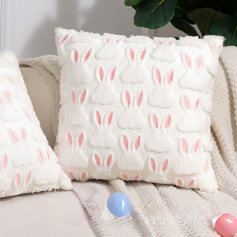 Ownkoti Pink Ear Easter Bunny Pillow Cover - image 1