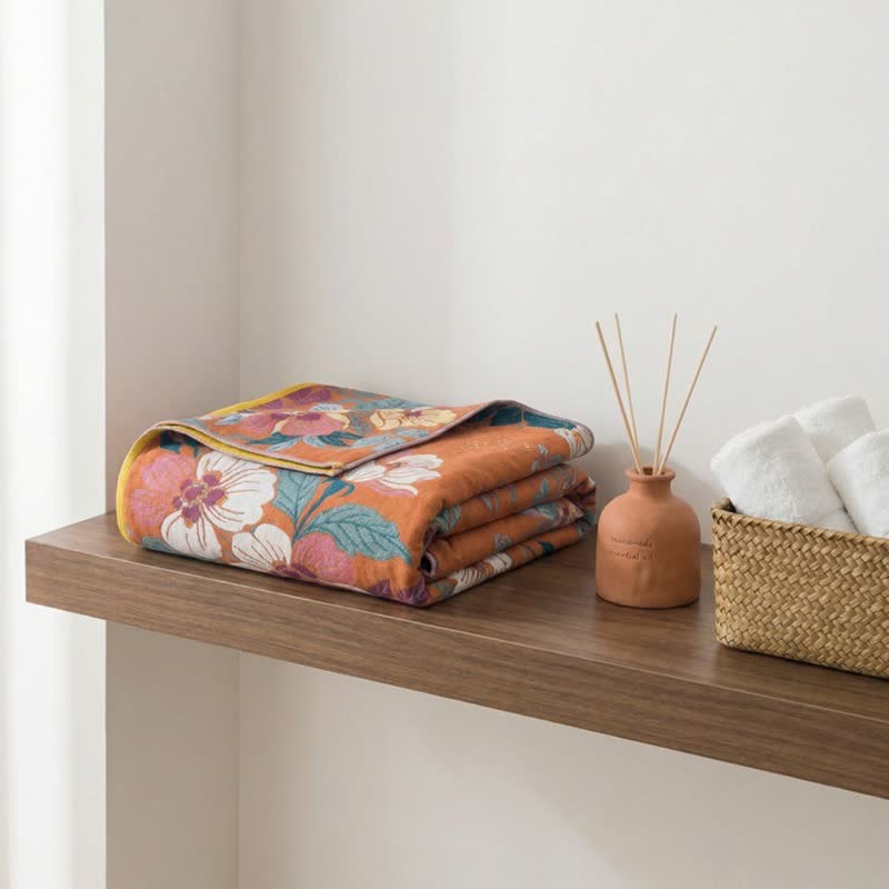 Ownkoti Peach Blossom Cotton Gauze Bath Towel - image 3