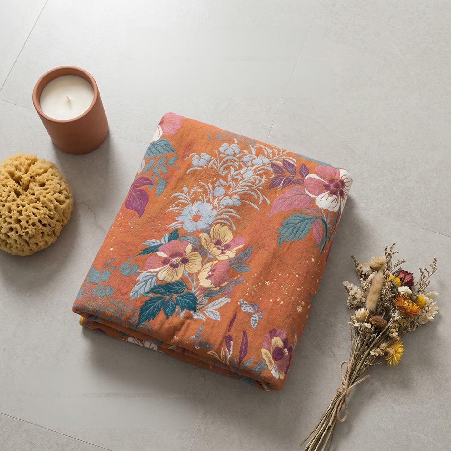 Ownkoti Peach Blossom Cotton Gauze Bath Towel - image 1