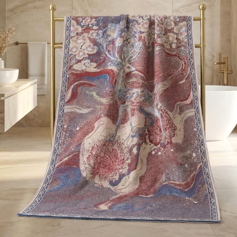 Ownkoti Dreamy Deer & Floral Cotton Gauze Bath Towel - image 2