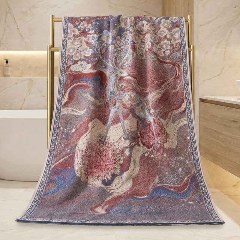 Ownkoti Dreamy Deer & Floral Cotton Gauze Bath Towel - image 3