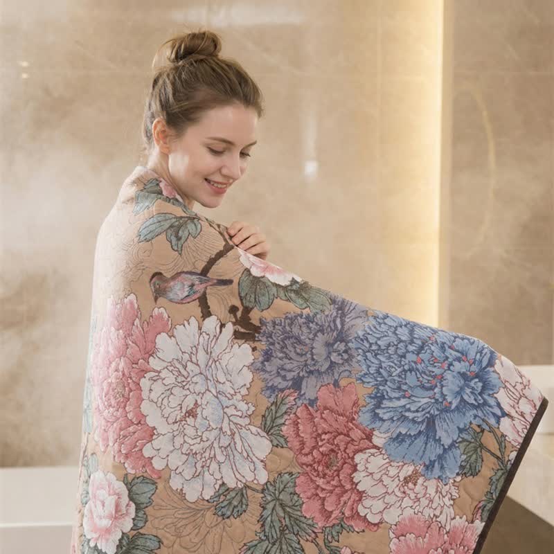 Ownkoti Luxurious Peony Cotton Gauze Bath Towel - image 3