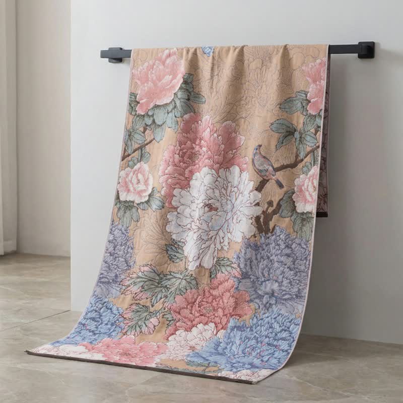 Ownkoti Luxurious Peony Cotton Gauze Bath Towel - image 2